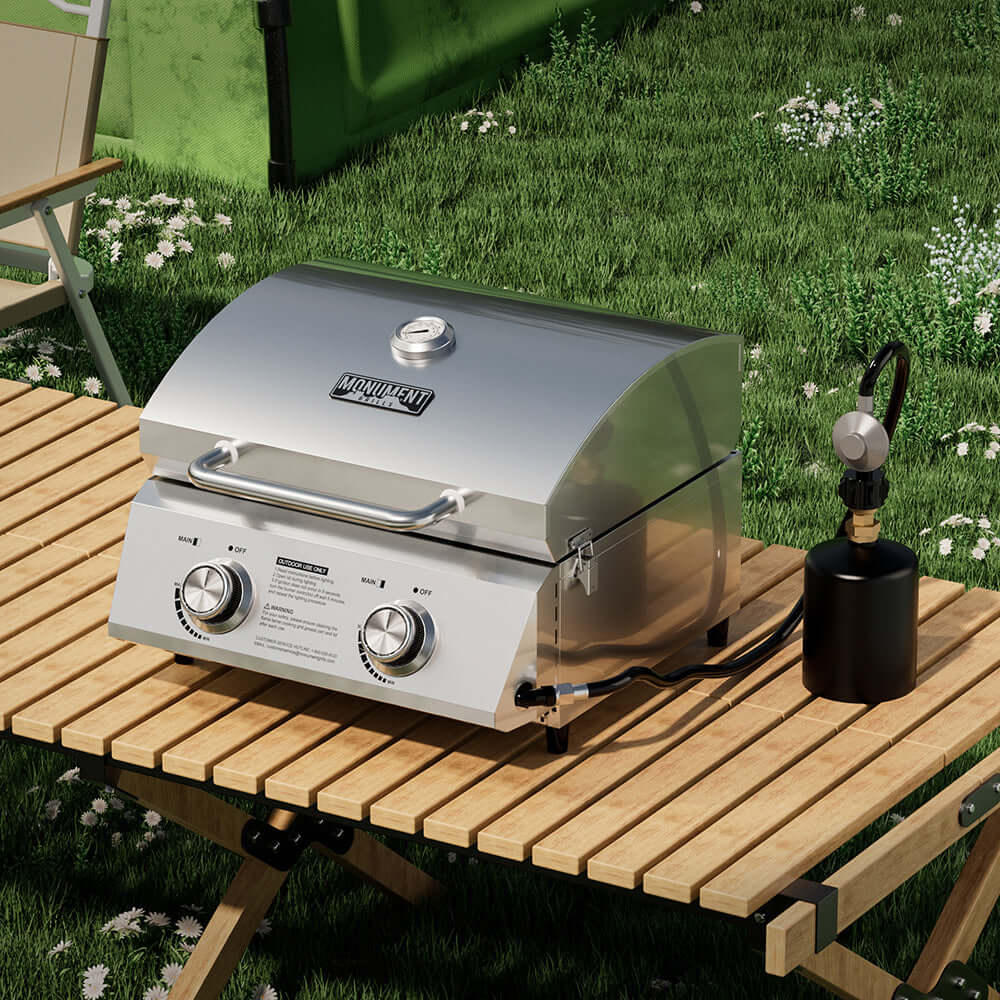 13742 | Stainless Tabletop Propane Gas Grill - SNOODBANGER customs