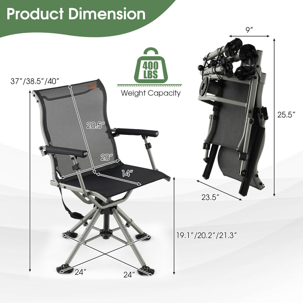 360 Degree Silent Swivel Hunting Chair-Black - SNOODBANGER customs