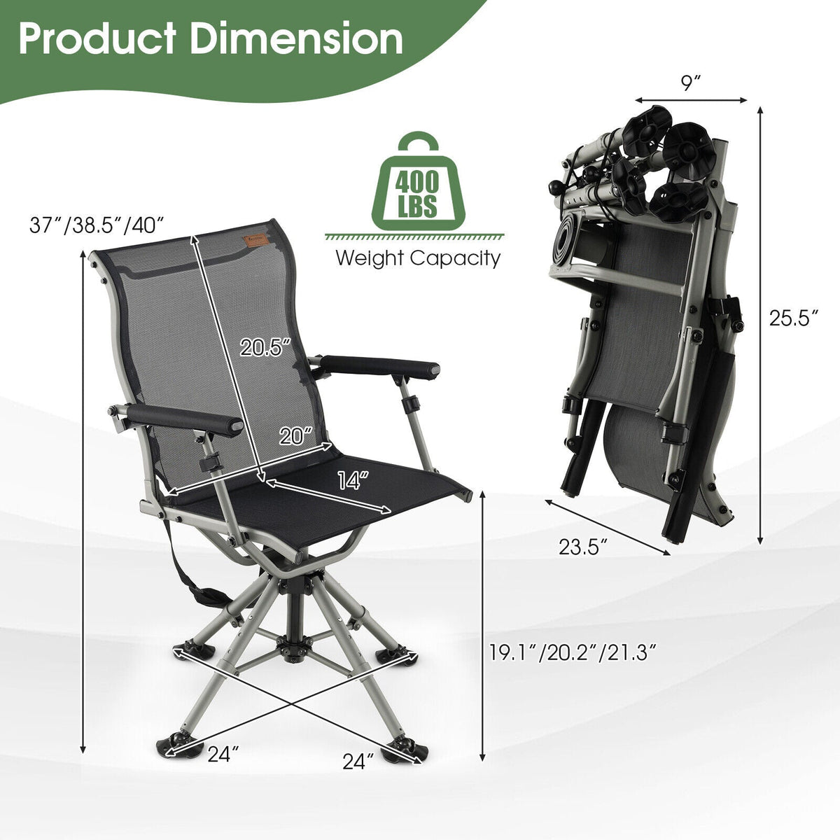 360 Degree Silent Swivel Hunting Chair-Black - SNOODBANGER customs