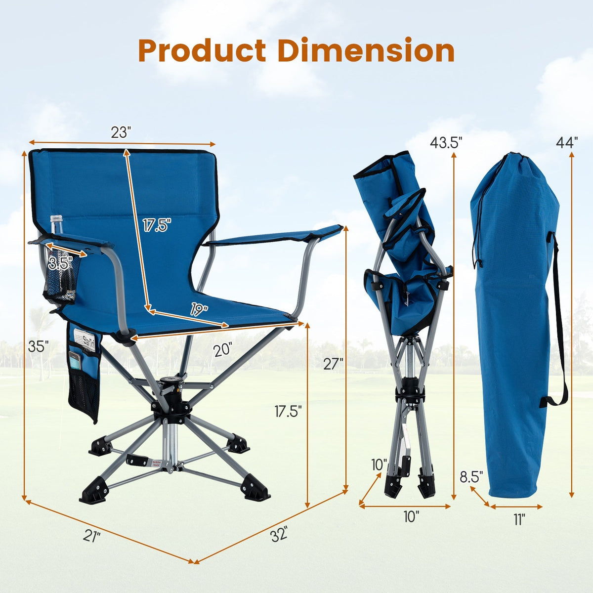 360° Swivel Hunting Chair Portable Foldable - SNOODBANGER customs