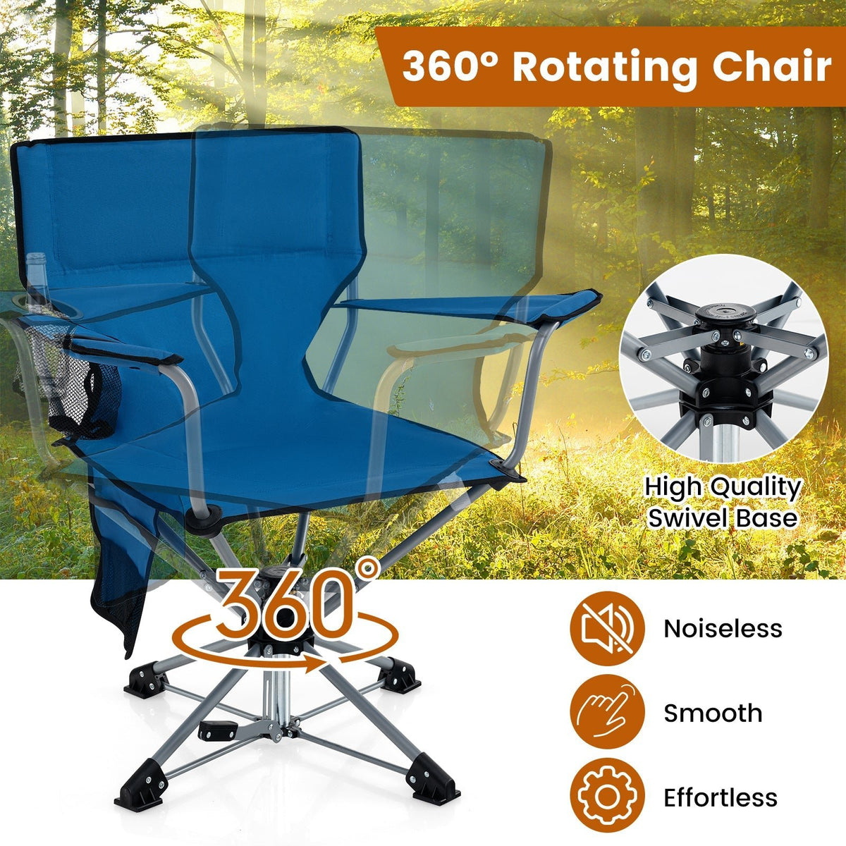 360° Swivel Hunting Chair Portable Foldable - SNOODBANGER customs