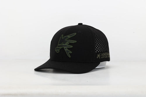 American Antler BLACK Stars and Bars Performance Snapback Hat - SNOODBANGER customs