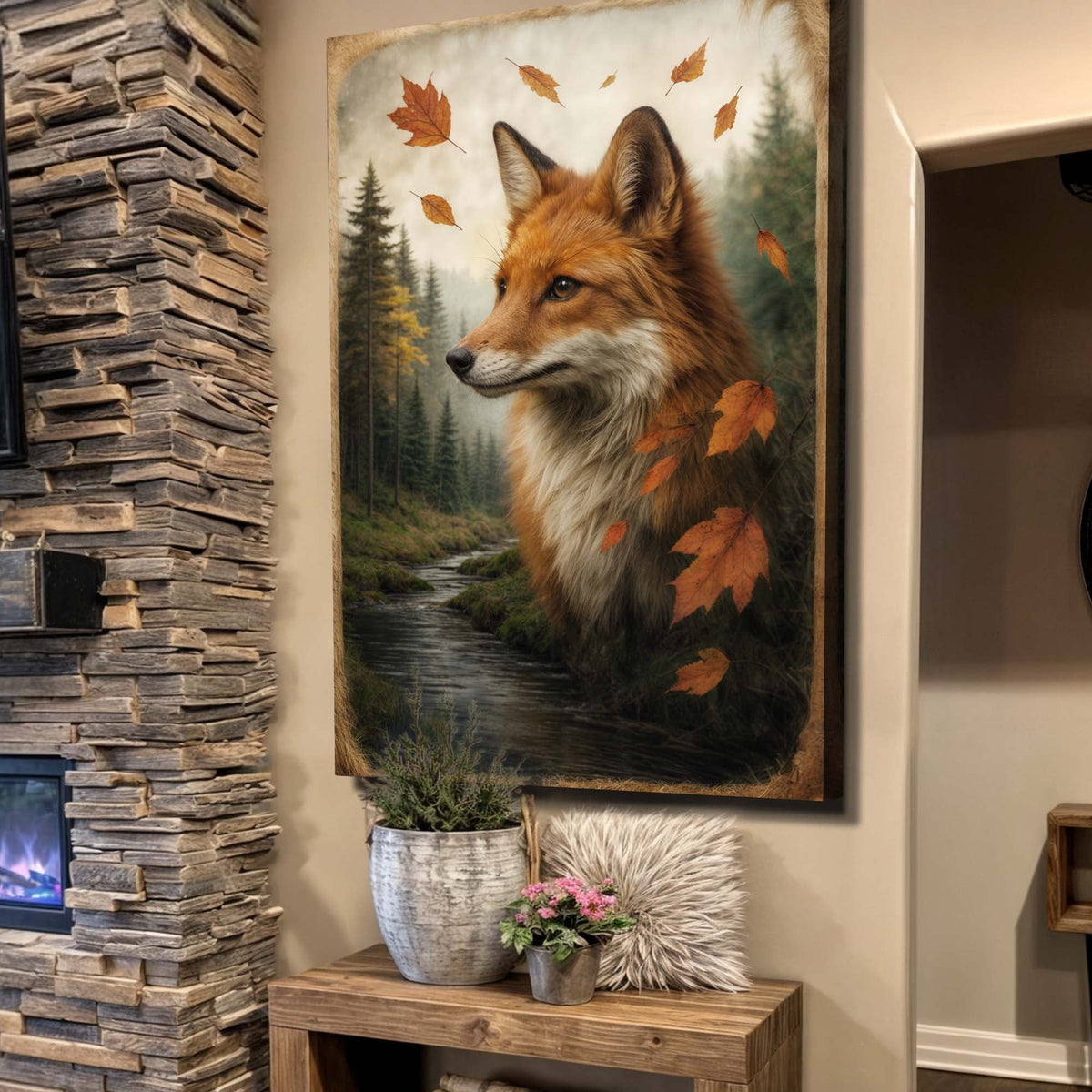 Autumn Fox Double Exposure Wall Art - SNOODBANGER customs