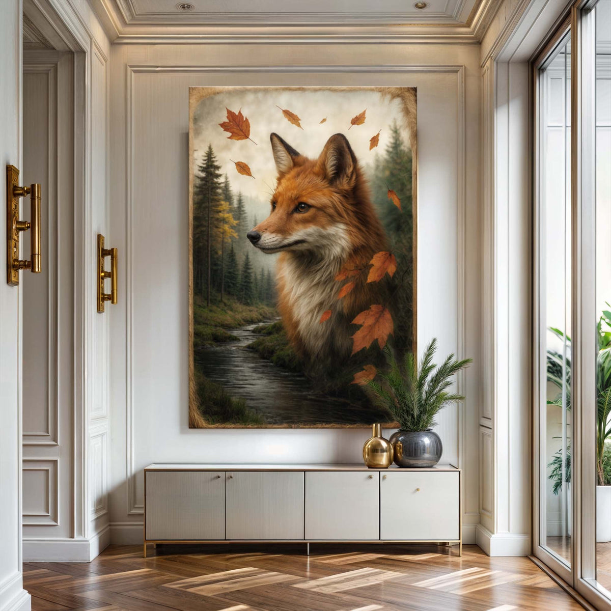 Autumn Fox Double Exposure Wall Art - SNOODBANGER customs