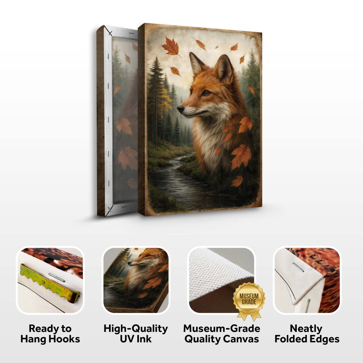 Autumn Fox Double Exposure Wall Art - SNOODBANGER customs