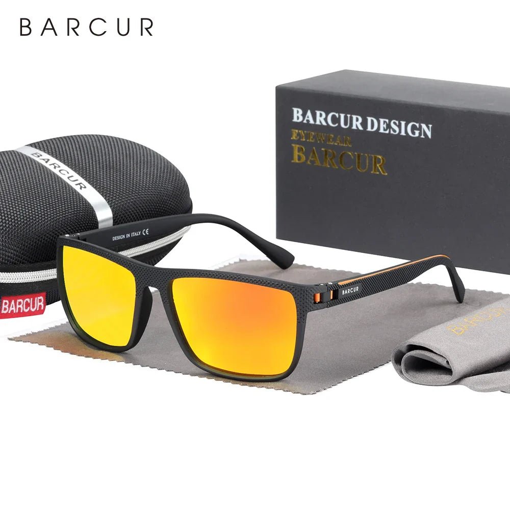 BARCUR Sports Polarized Sunglasses for Men Lightweight TR90 Square Fishing & Travel Eyewear UV400 Protection Men Accessory - SNOODBANGER customs