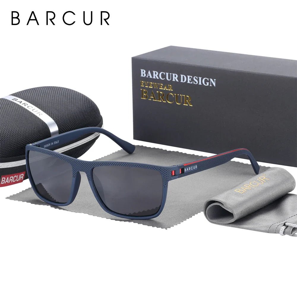BARCUR Sports Polarized Sunglasses for Men Lightweight TR90 Square Fishing & Travel Eyewear UV400 Protection Men Accessory - SNOODBANGER customs