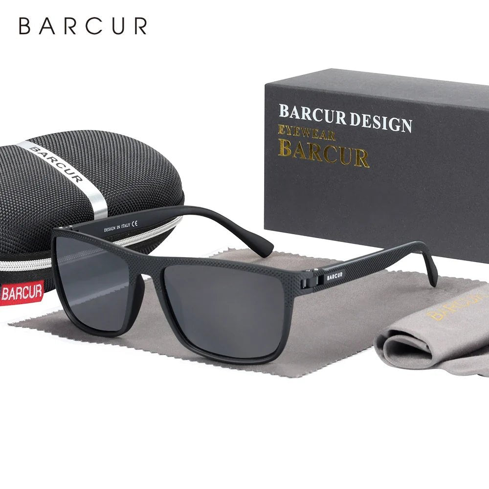 BARCUR Sports Polarized Sunglasses for Men Lightweight TR90 Square Fishing & Travel Eyewear UV400 Protection Men Accessory - SNOODBANGER customs