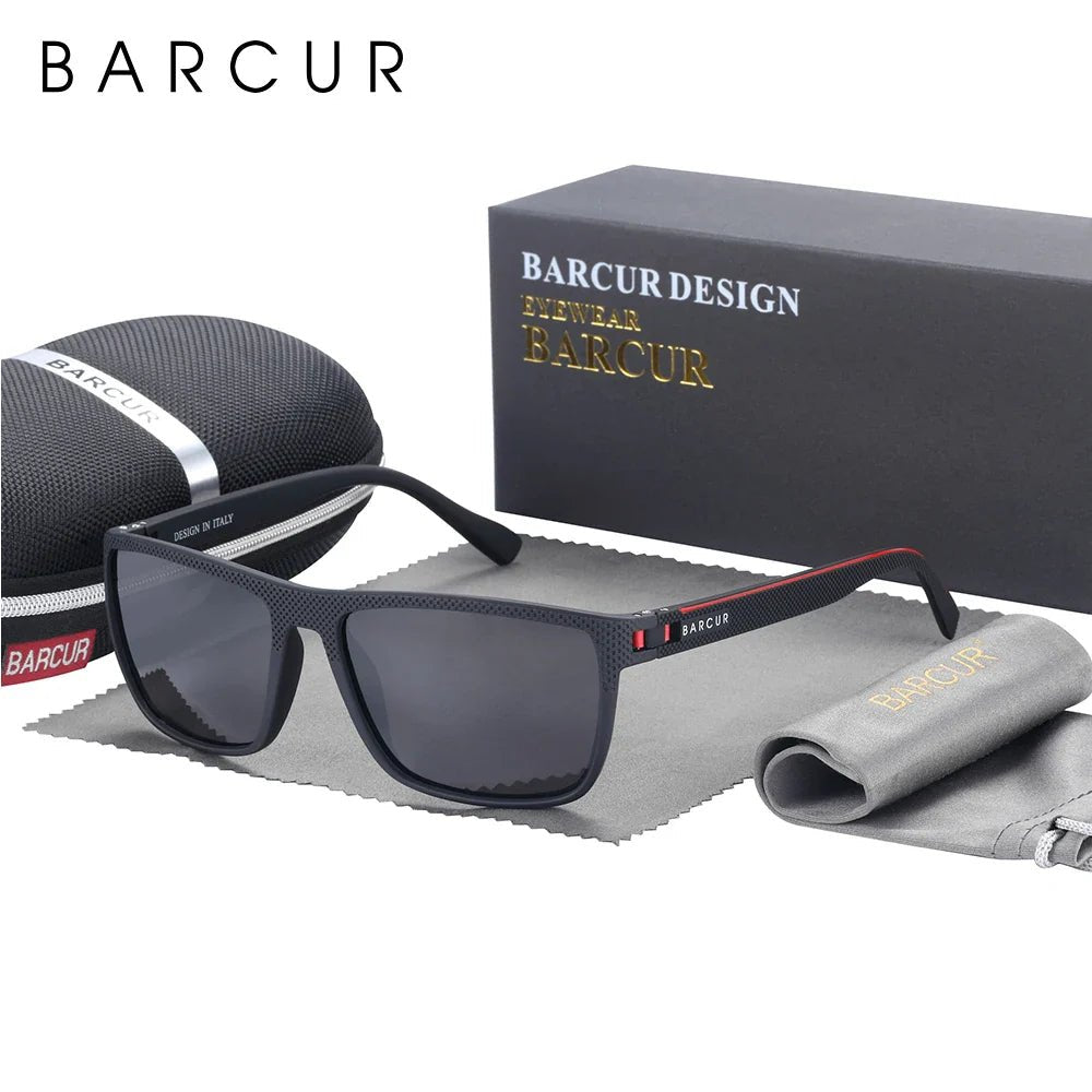 BARCUR Sports Polarized Sunglasses for Men Lightweight TR90 Square Fishing & Travel Eyewear UV400 Protection Men Accessory - SNOODBANGER customs