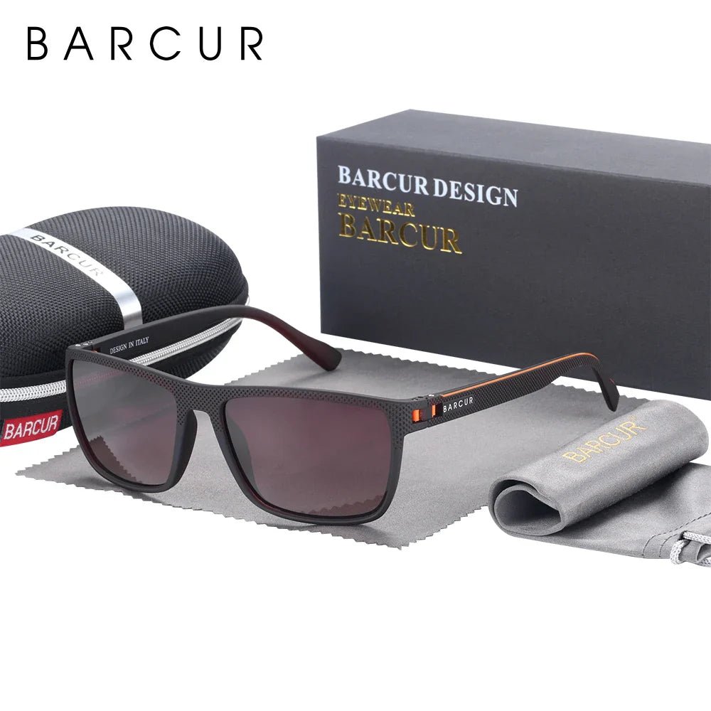 BARCUR Sports Polarized Sunglasses for Men Lightweight TR90 Square Fishing & Travel Eyewear UV400 Protection Men Accessory - SNOODBANGER customs