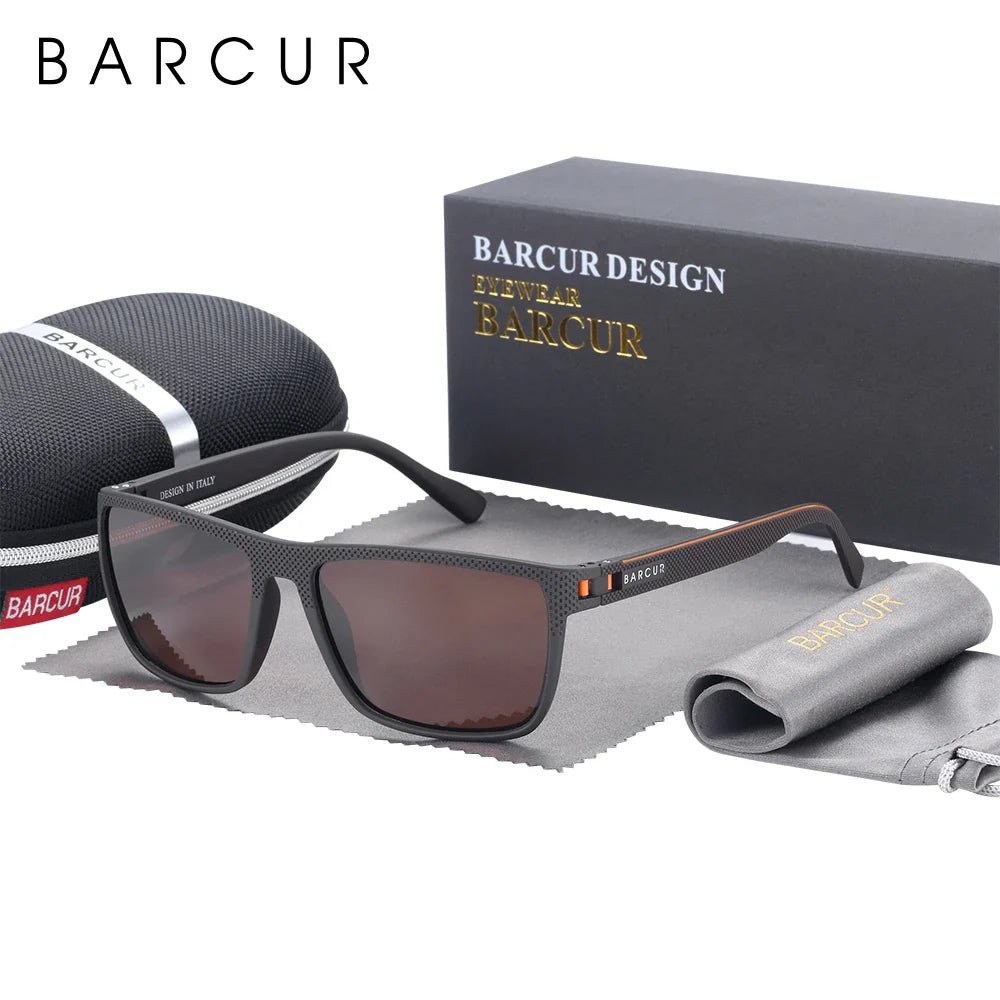 BARCUR Sports Polarized Sunglasses for Men Lightweight TR90 Square Fishing & Travel Eyewear UV400 Protection Men Accessory - SNOODBANGER customs
