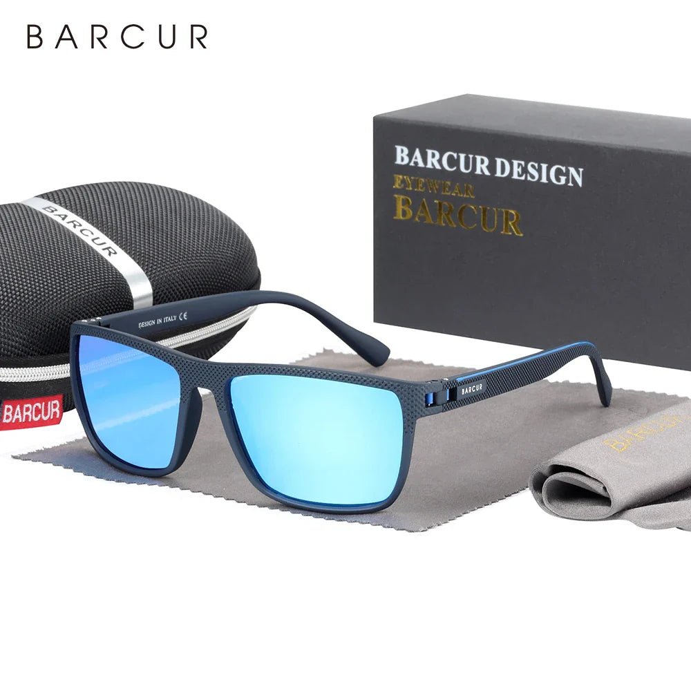 BARCUR Sports Polarized Sunglasses for Men Lightweight TR90 Square Fishing & Travel Eyewear UV400 Protection Men Accessory - SNOODBANGER customs