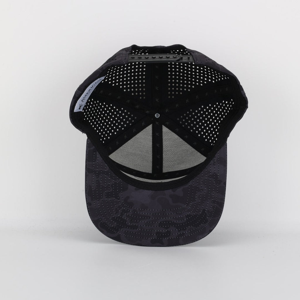 Black Marsh Duck Camo Back Country Performance Snapback Hat - SNOODBANGER customs