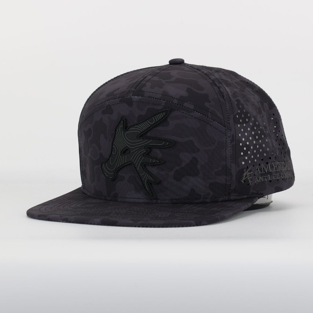 Black Marsh Duck Camo Back Country Performance Snapback Hat - SNOODBANGER customs