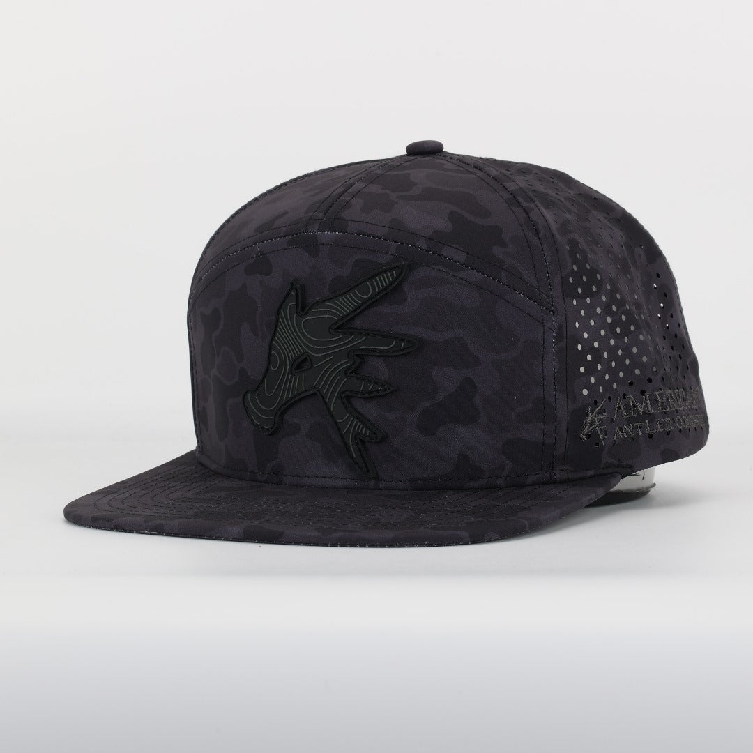Black Marsh Duck Camo Back Country Performance Snapback Hat - SNOODBANGER customs