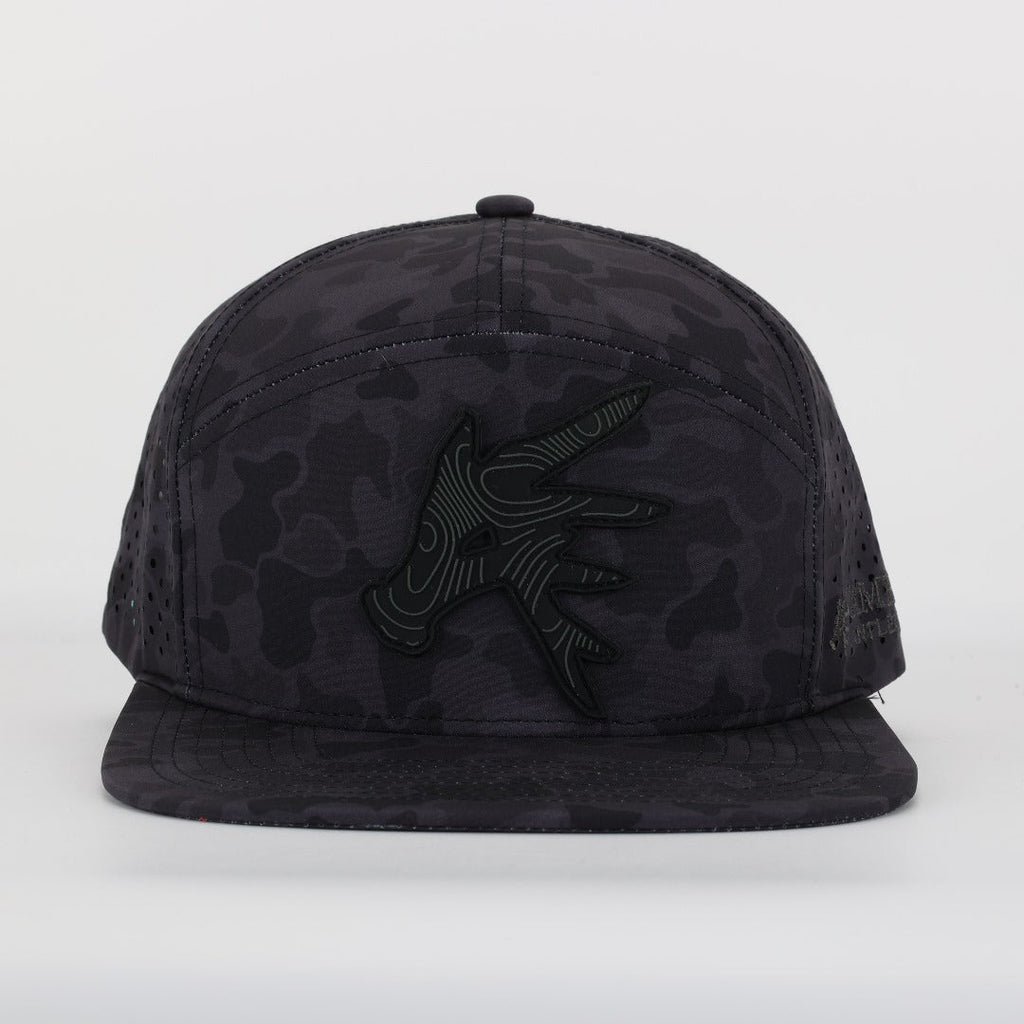 Black Marsh Duck Camo Back Country Performance Snapback Hat - SNOODBANGER customs