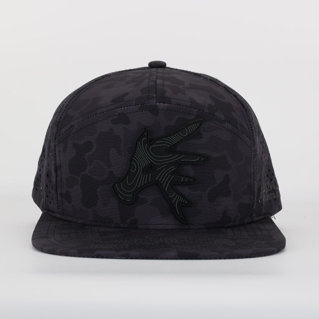Black Marsh Duck Camo Back Country Performance Snapback Hat - SNOODBANGER customs