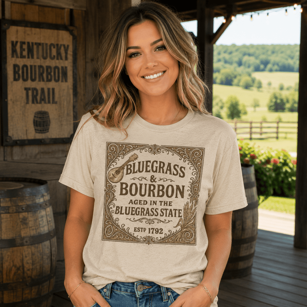 Bluegrass & Bourbon Vintage Label T-Shirt | Kentucky Heritage | Elite - SNOODBANGER customs