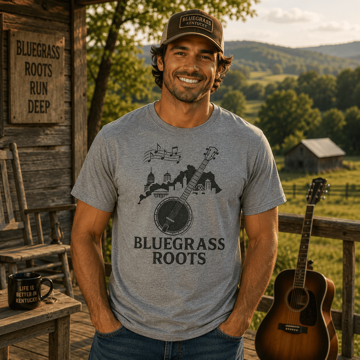 Bluegrass Roots Tee | Kentucky Banjo Music Heritage Shirt | Elite - SNOODBANGER customs