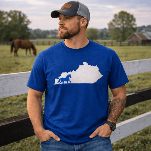 Bluegrass State Shirt | Kentucky Outline + Horse Design | Classic - SNOODBANGER customs