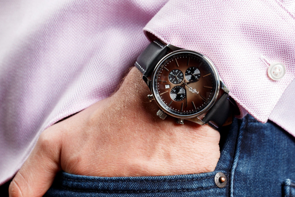 Brown Retro Chronograph - SNOODBANGER customs