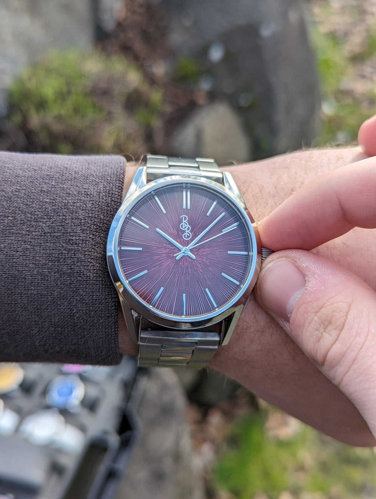 Burgundy Sunburst Watch - SNOODBANGER customs
