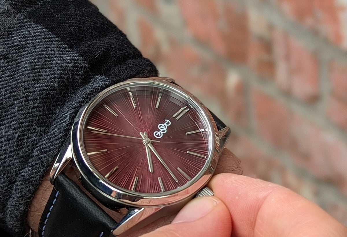 Burgundy Sunburst Watch - SNOODBANGER customs
