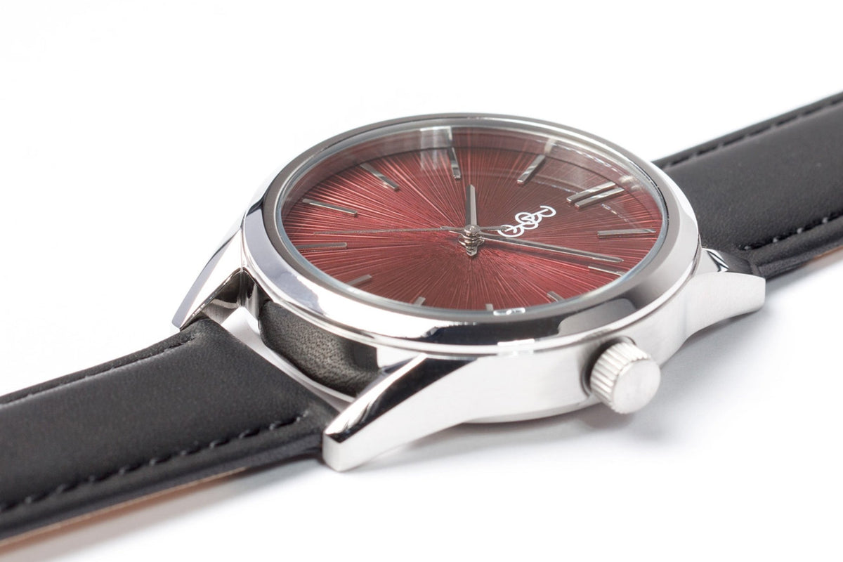 Burgundy Sunburst Watch - SNOODBANGER customs