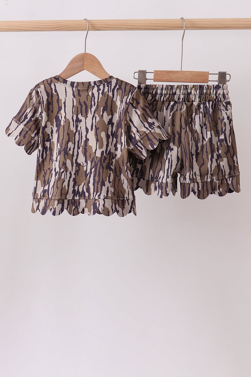 Camouflage scalloped mom&me shorts set - SNOODBANGER customs