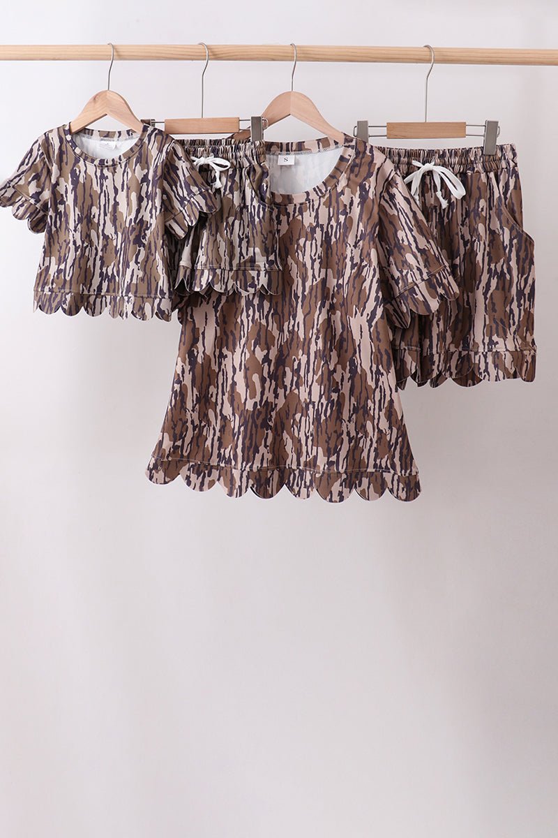 Camouflage scalloped mom&me shorts set - SNOODBANGER customs