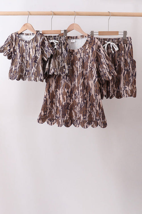 Camouflage scalloped mom&me shorts set - SNOODBANGER customs