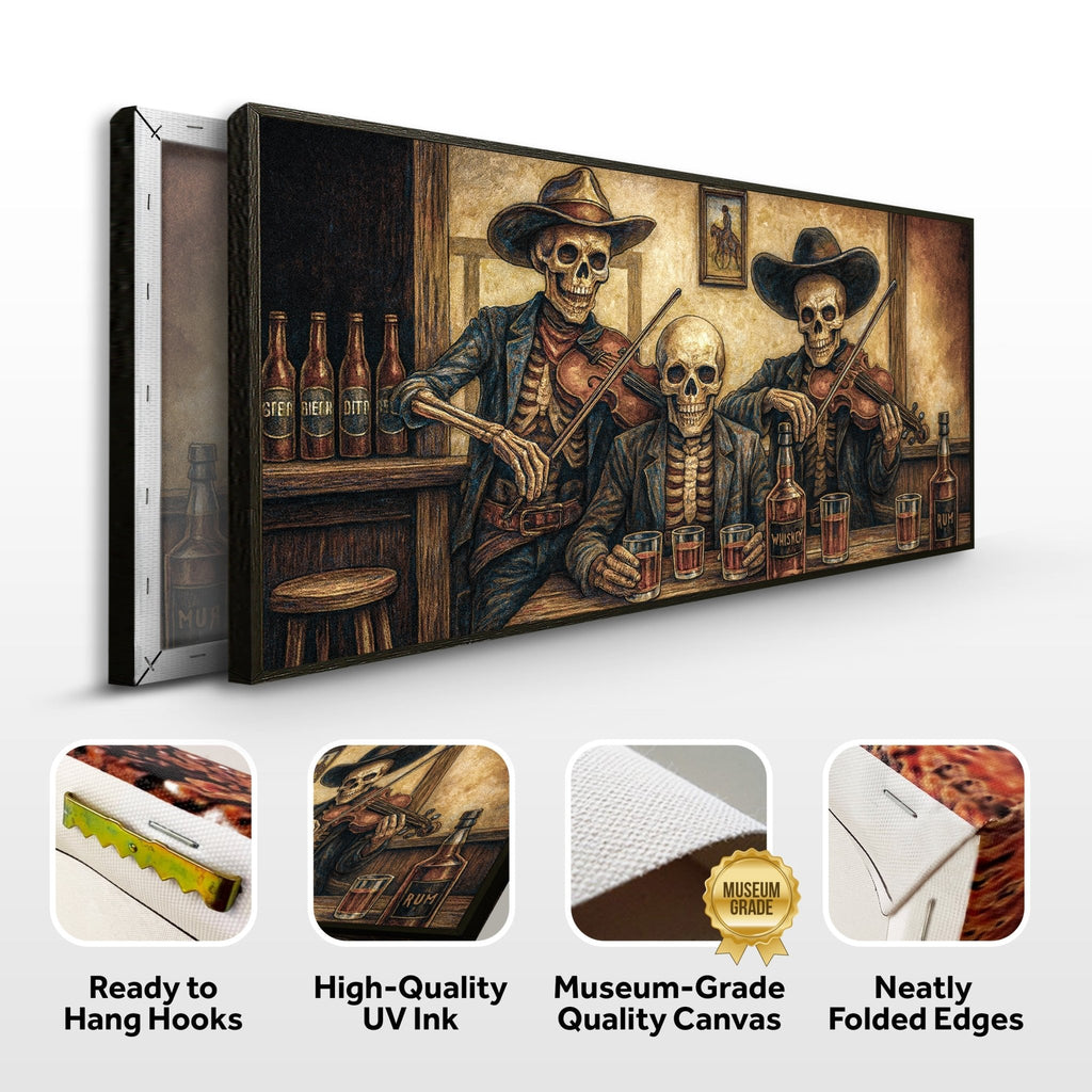 Cowboy Skeletons Western Bar Wall Art - SNOODBANGER customs