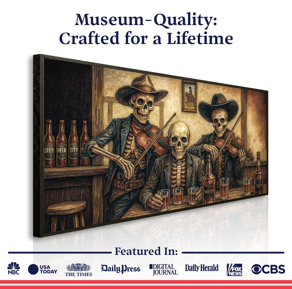 Cowboy Skeletons Western Bar Wall Art - SNOODBANGER customs