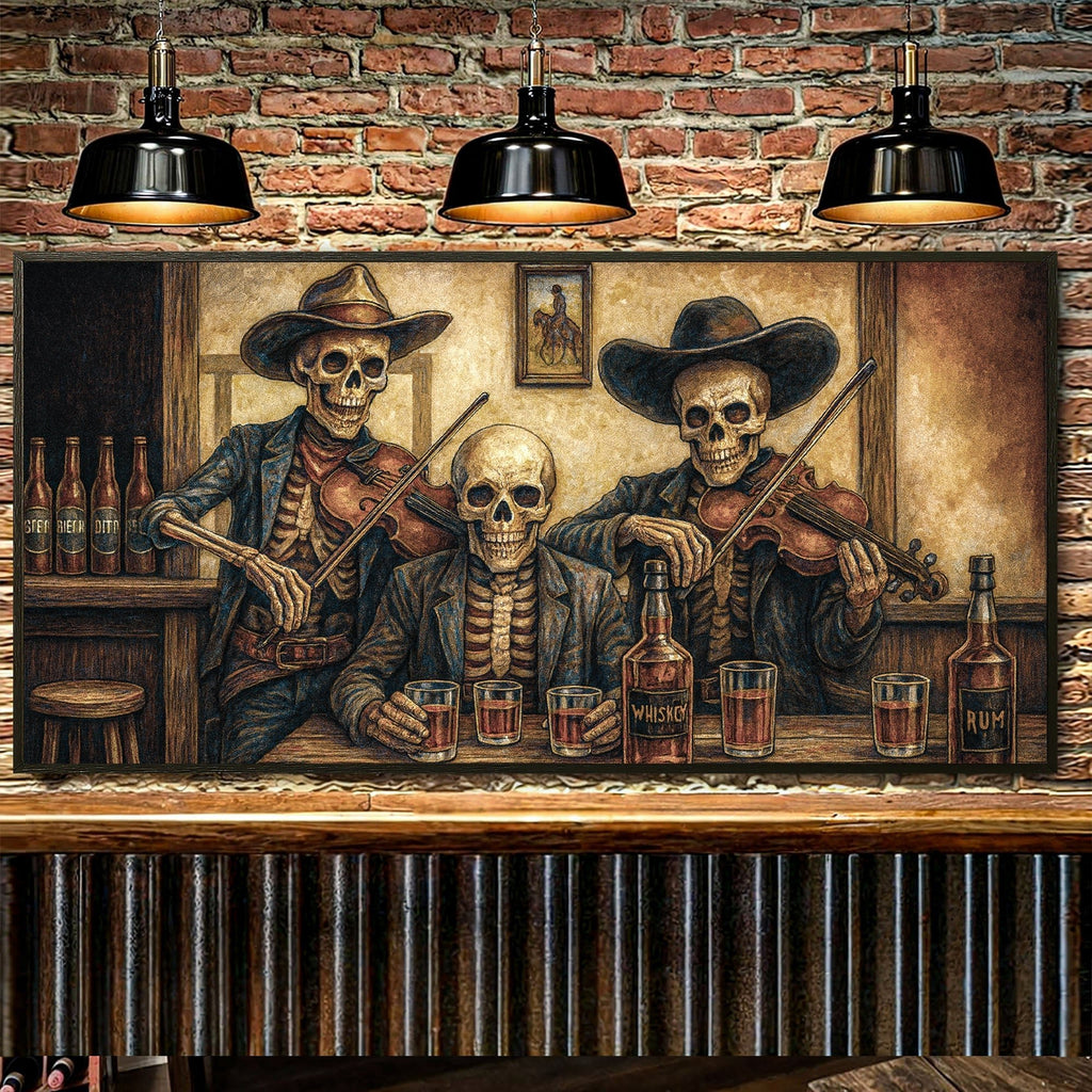 Cowboy Skeletons Western Bar Wall Art - SNOODBANGER customs