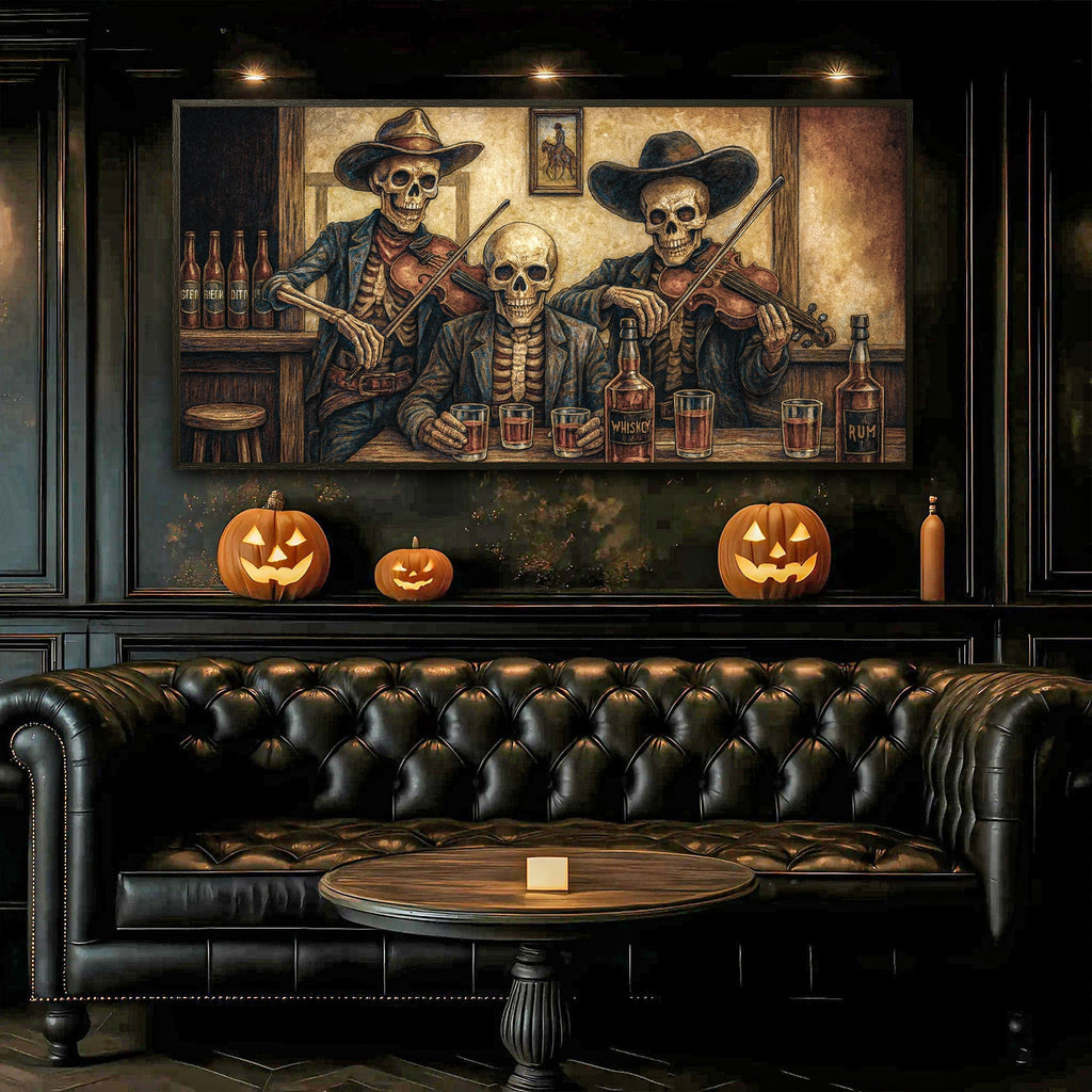 Cowboy Skeletons Western Bar Wall Art - SNOODBANGER customs