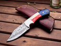 Custom Handmade Damascus Hunting Knife 6.25" - SNOODBANGER customs
