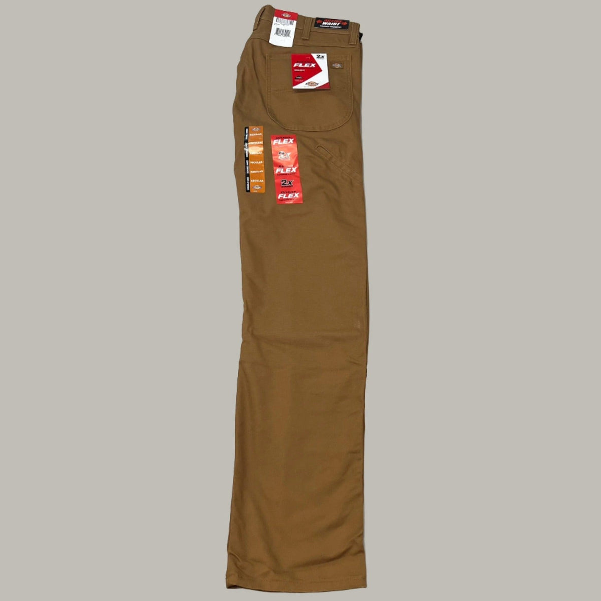 DICKIES Flex Regular Fit Double Knee Pant Men's Sz 38X34 Stonewashed Brown Duck - SNOODBANGER customs