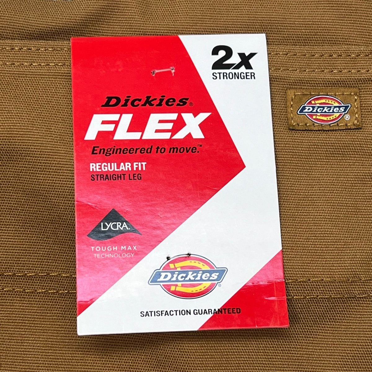 DICKIES Flex Regular Fit Double Knee Pant Men's Sz 38X34 Stonewashed Brown Duck - SNOODBANGER customs