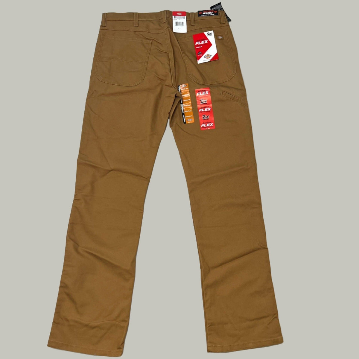 DICKIES Flex Regular Fit Double Knee Pant Men's Sz 38X34 Stonewashed Brown Duck - SNOODBANGER customs