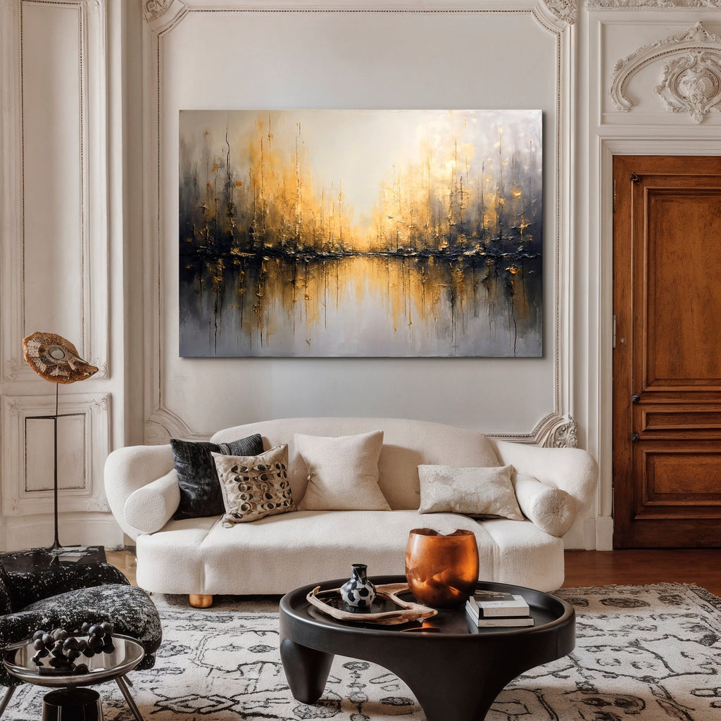 Golden Reflections Abstract Wall Art - SNOODBANGER customs
