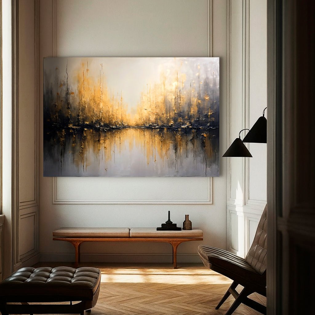 Golden Reflections Abstract Wall Art - SNOODBANGER customs