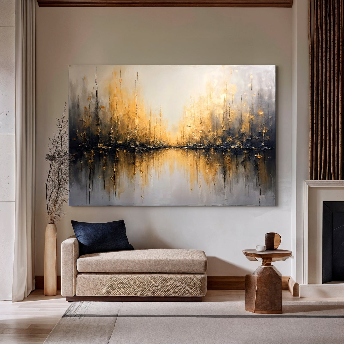 Golden Reflections Abstract Wall Art - SNOODBANGER customs