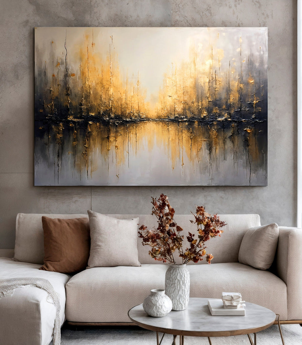 Golden Reflections Abstract Wall Art - SNOODBANGER customs
