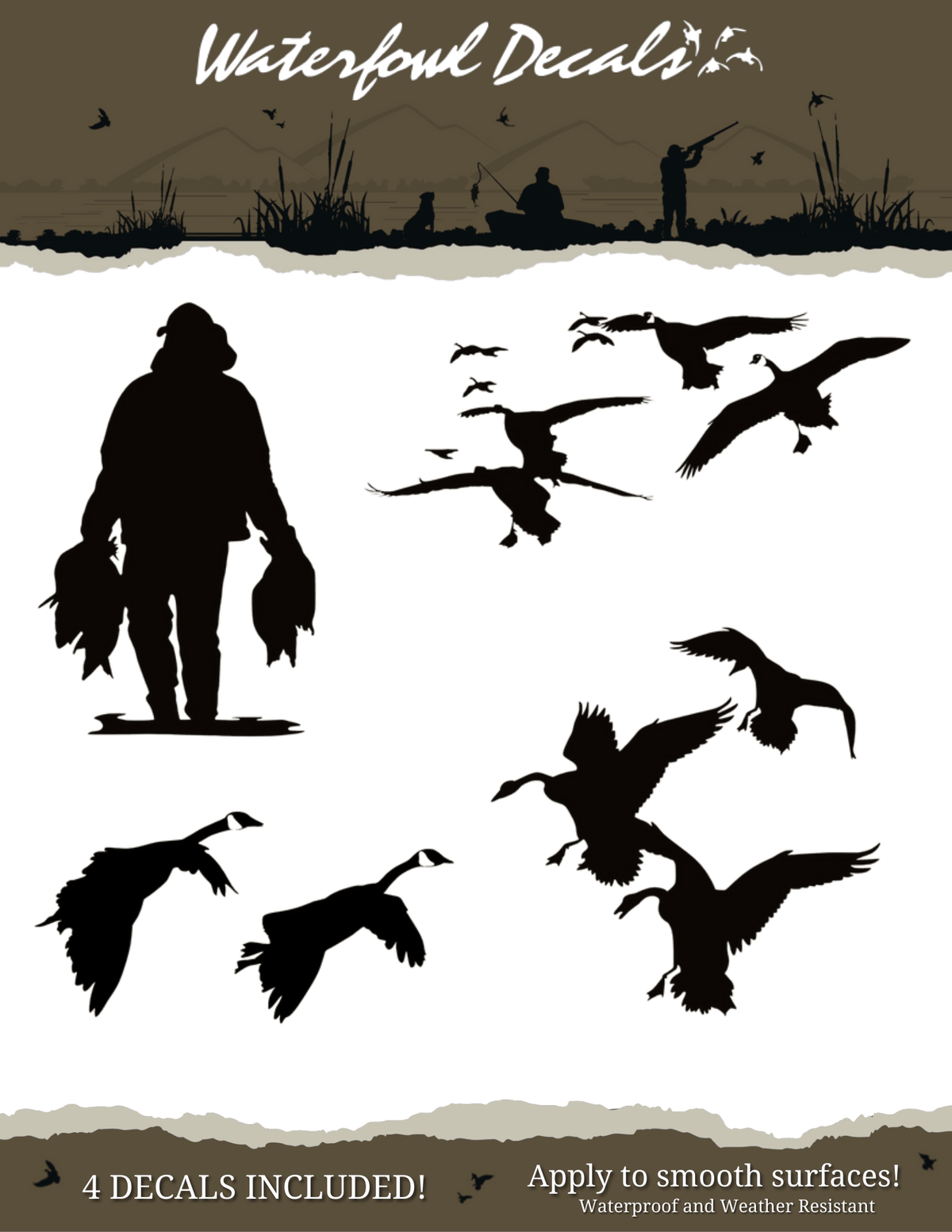 Goose Hunting Stickers – 5pc Waterfowl Decal Pack for Trucks & Gear - SNOODBANGER customs