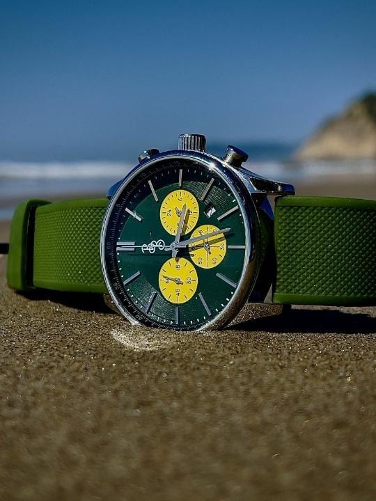 Green and Yellow Chronograph - SNOODBANGER customs