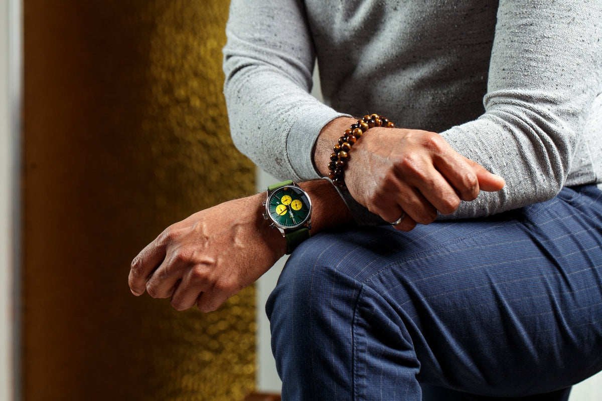 Green and Yellow Chronograph - SNOODBANGER customs