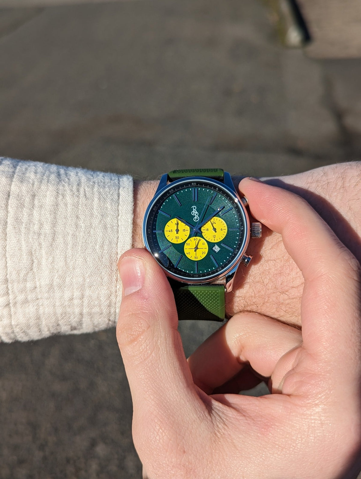 Green and Yellow Chronograph - SNOODBANGER customs