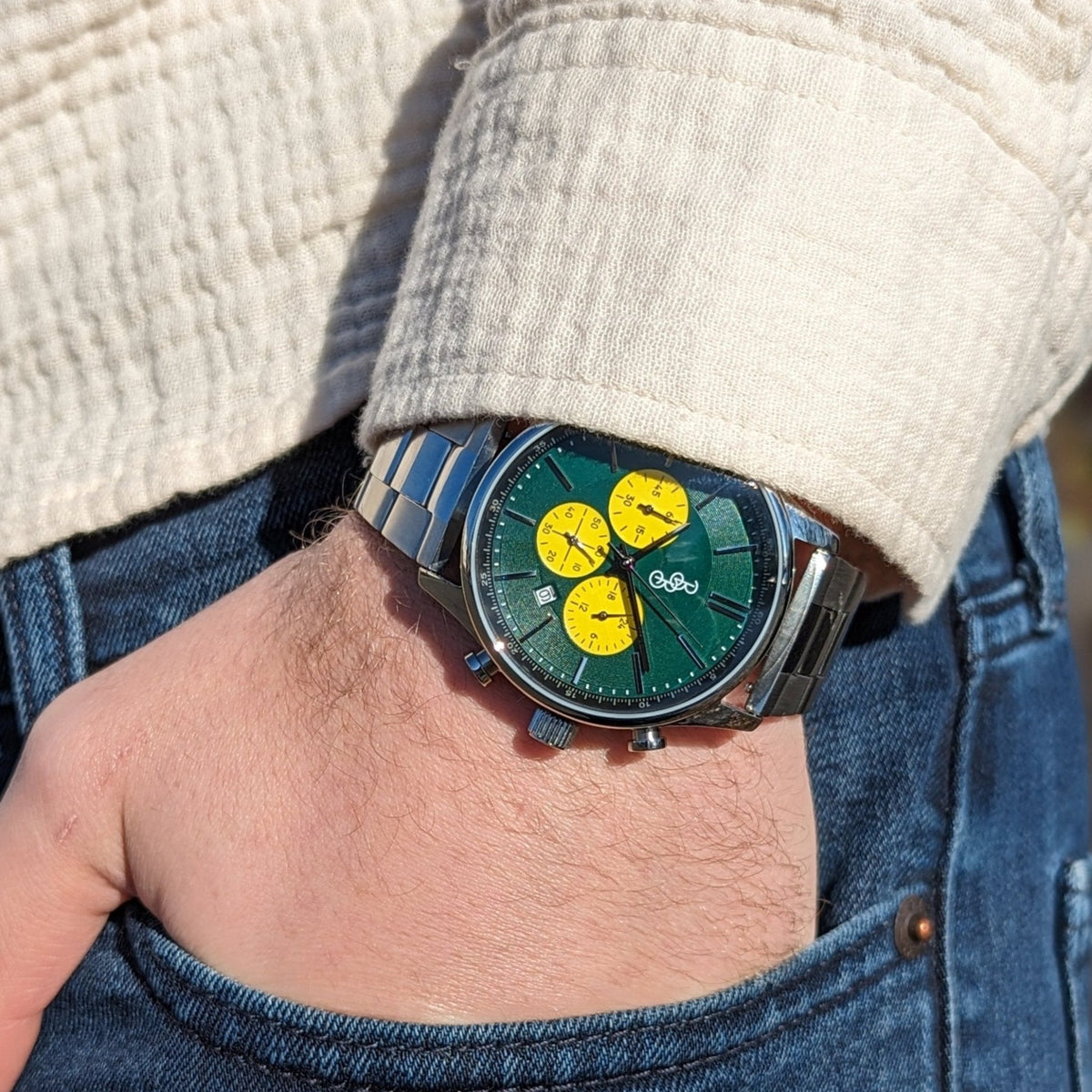 Green and Yellow Chronograph - SNOODBANGER customs