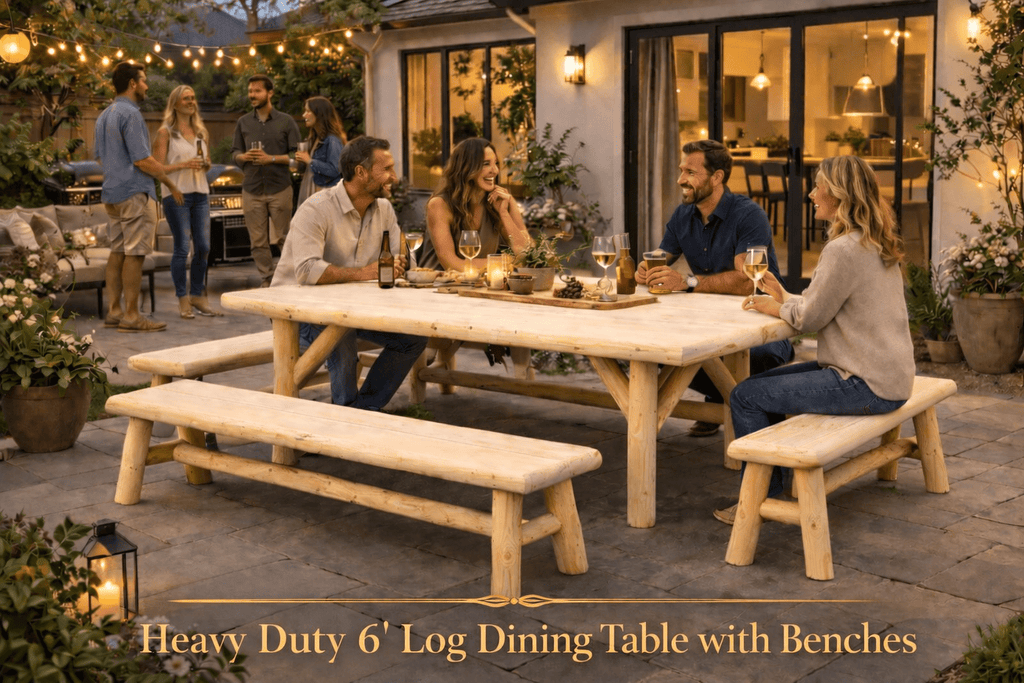 Handmade Rustic Outdoor Picnic Table - SNOODBANGER customs