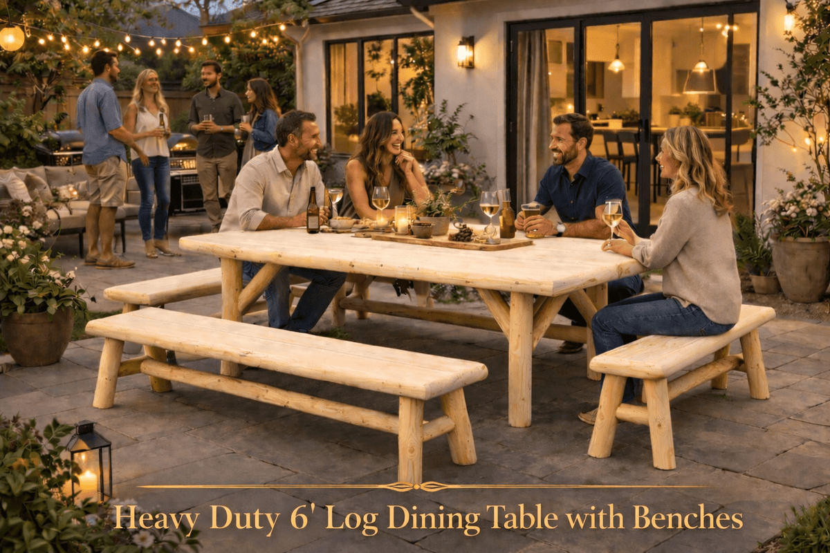 Handmade Rustic Outdoor Picnic Table - SNOODBANGER customs